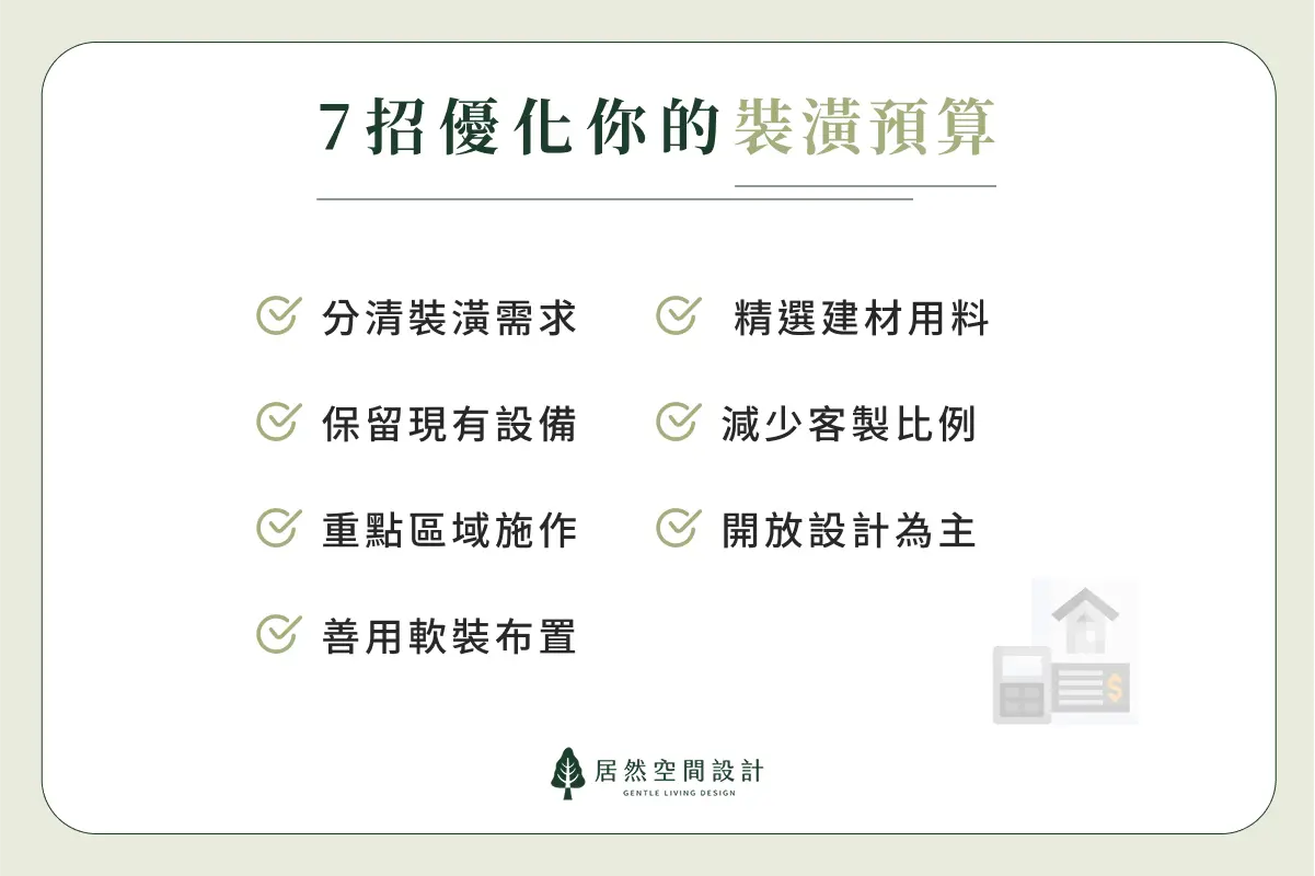 7 招優化你的裝潢預算