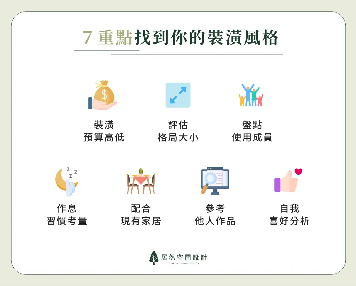 7 個重點找到你的裝潢風格